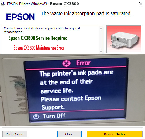 Reset Epson CX3800 Step 1